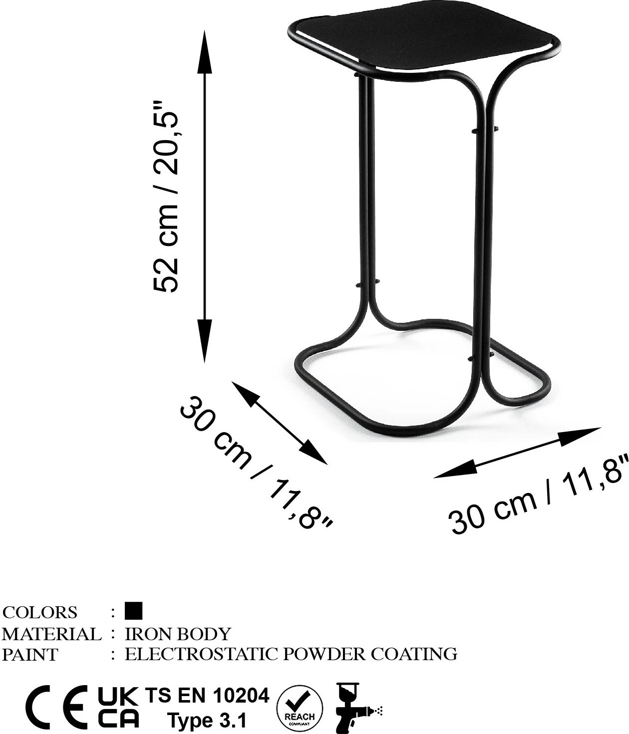 Tavolinë kafeje Hanah Home, Shb-001, e zezë, metal