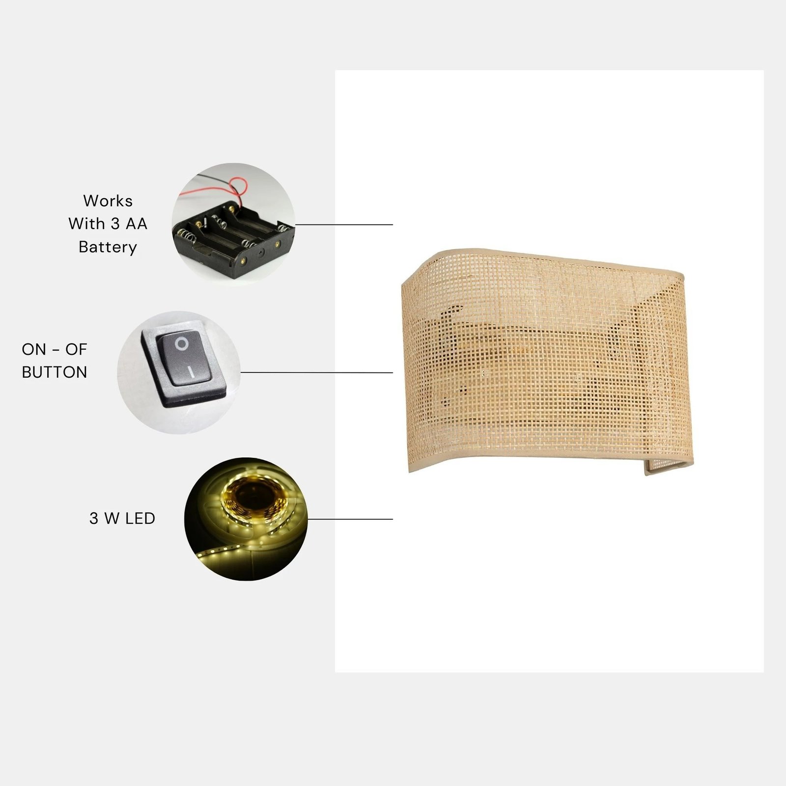 Llambë muri Opviq, model i thurur, 8854-5P