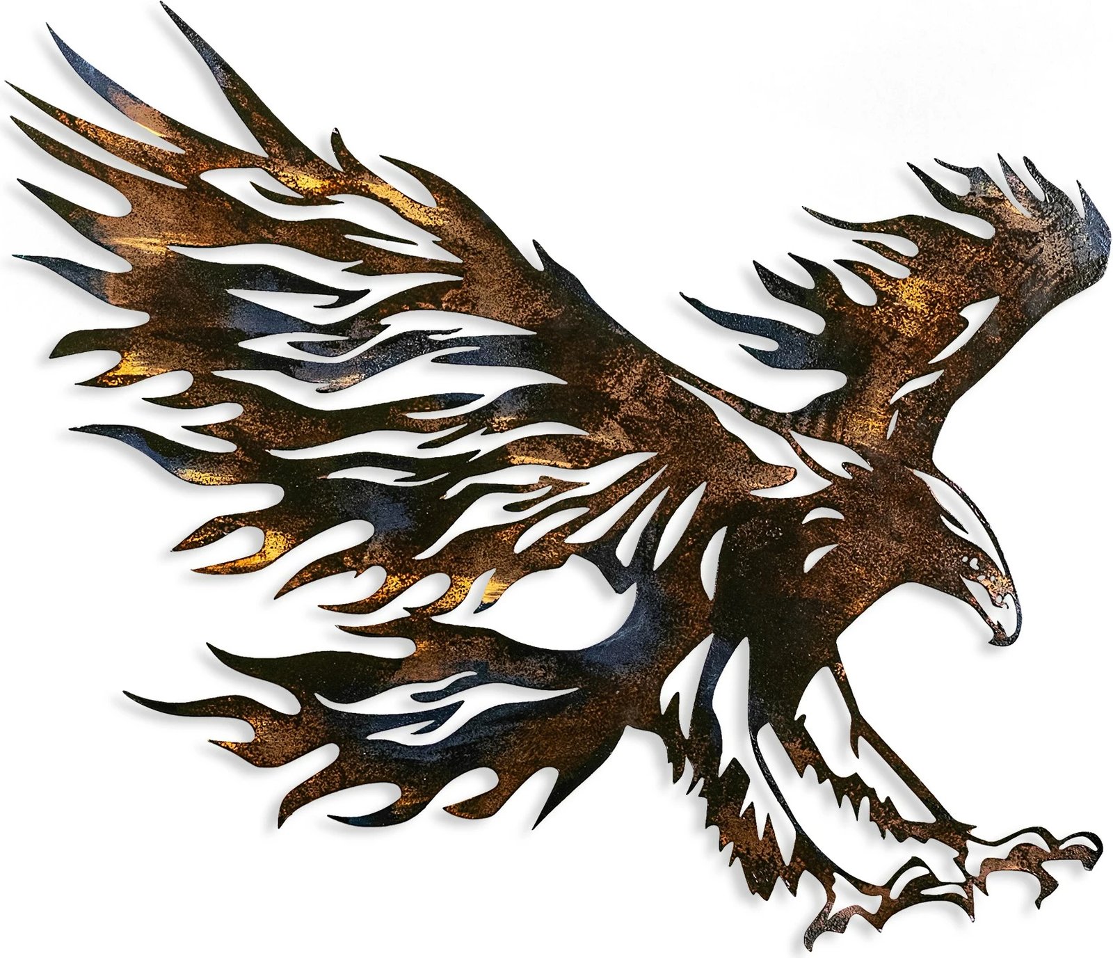 Aksesor dekorativ muri prej metali, shqiponjë, shumëngjyrëshe, Wallity, 63x71cm