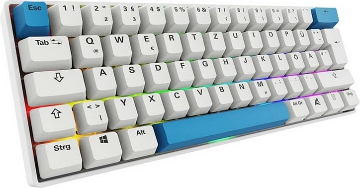 Tastierë gaming Sharkoon Skiller SGK50S4 Gen2, PBT, DE, RGB, e bardhë/blu