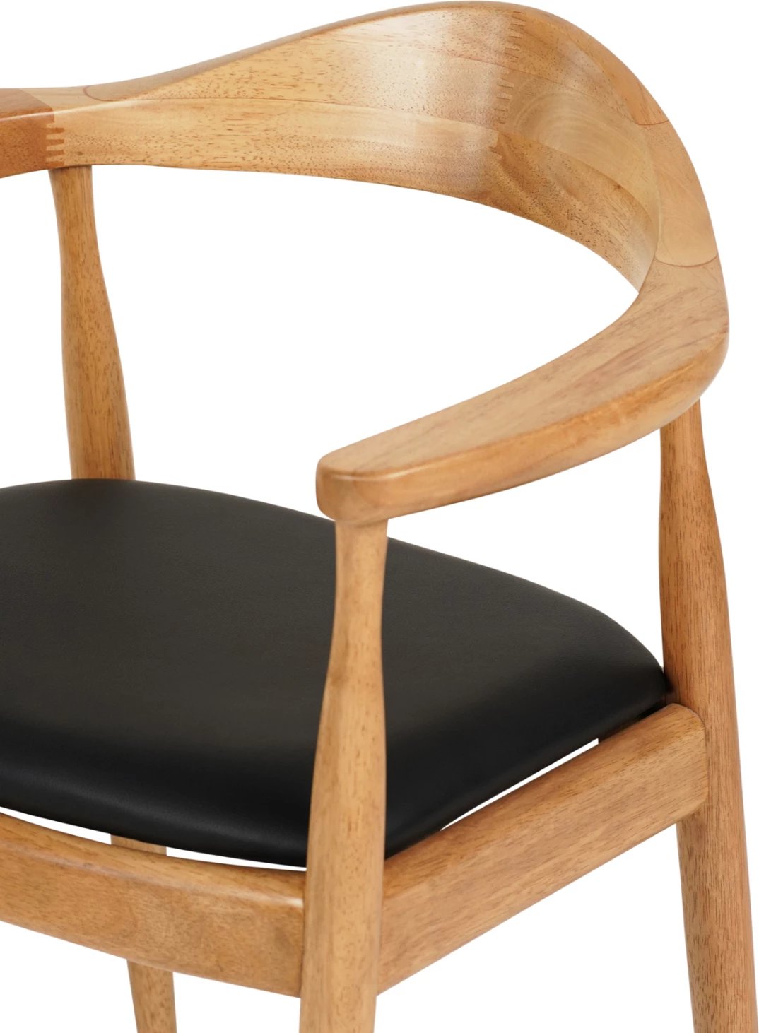 Karrige për tavolinë ngrënieje ADOR FH9948.01, dru gome, ngjyrë lisi & PU e zezë, 62x54x76.5 cm