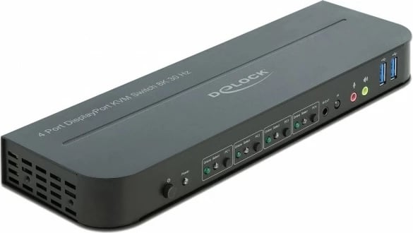 KVM Switch DeLOCK 11484, 4 porta, 8K Ultra HD, e zezë