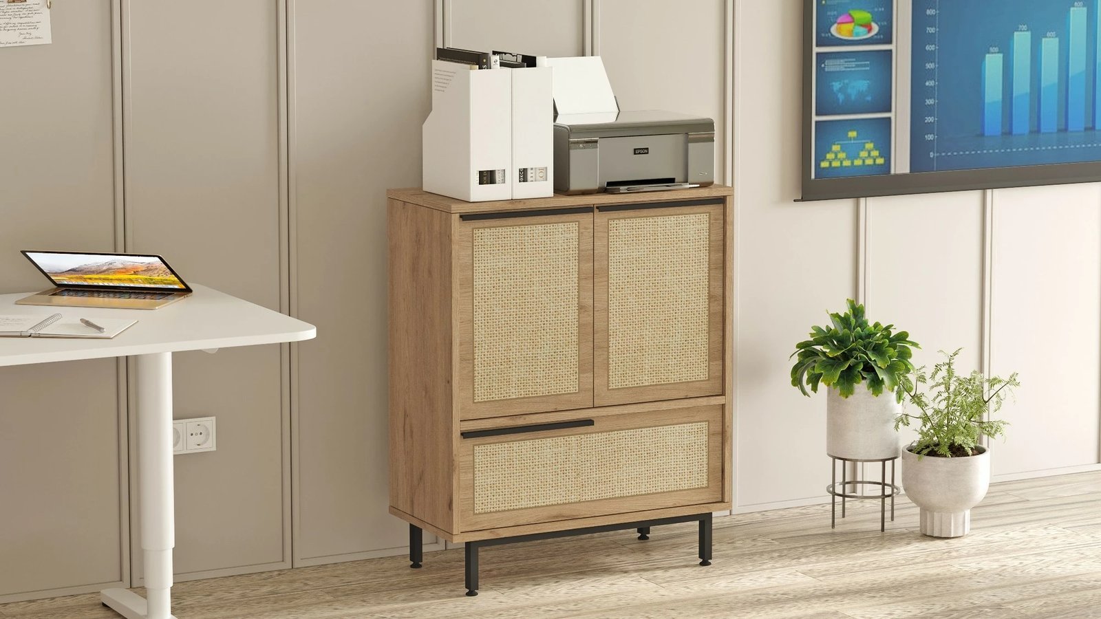 Dollap multifunksional Hanah Home, On8B-Su, ngjyrë arre dhe lis