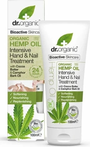 Trajtim për duar dhe thonj Dr. Organic Hemp Oil unisex 100ml