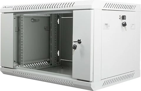 Kasë rrjeti Lanberg WF01-6406-10S, 19 inç, 6U, xham, gri