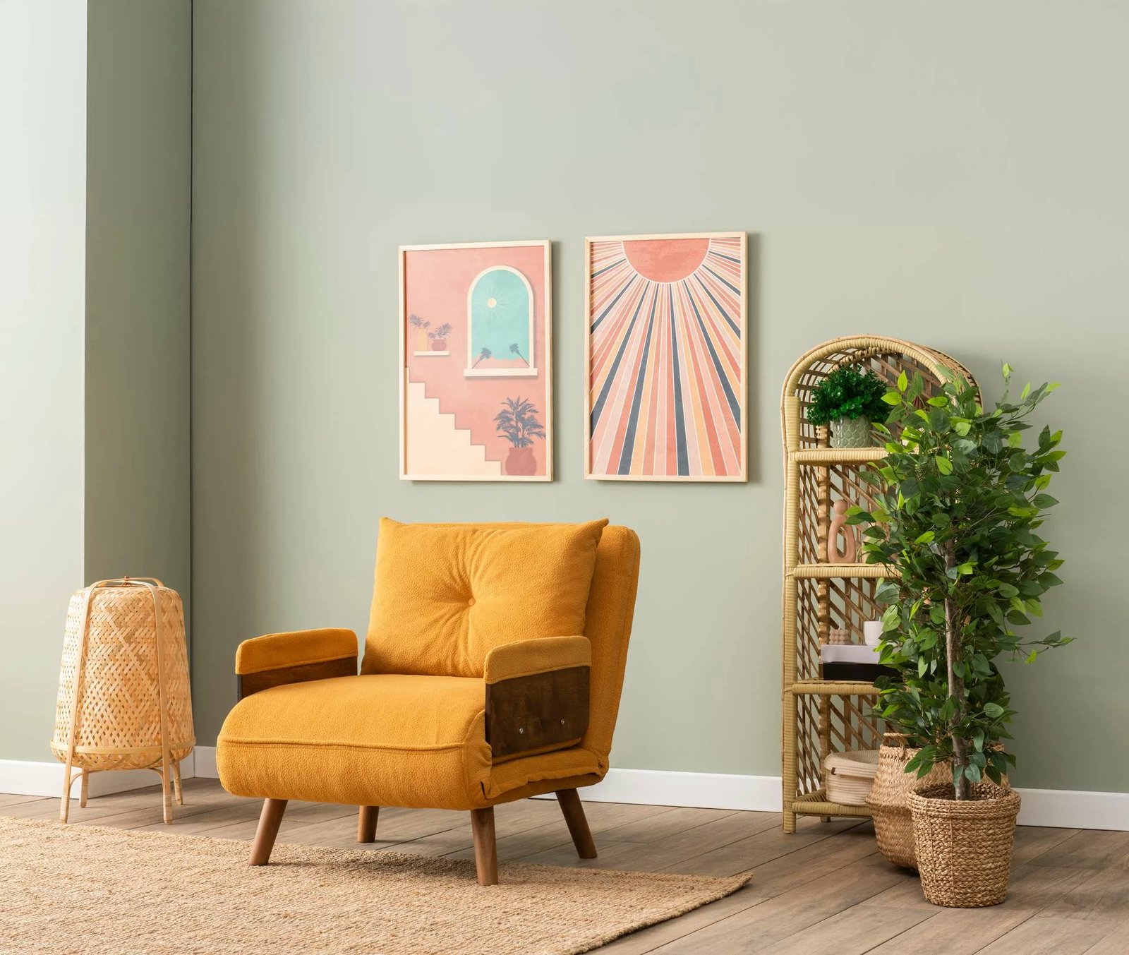 Krevate-karrige një vendës Cosmo, ngjyrë mustardë, Atelier del Sofa