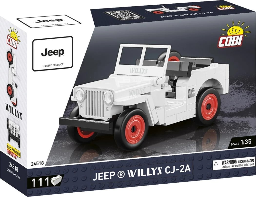 Set blloqe ndërtimi COBI Jeep Willys CJ-2A, 111 pjesë, zi