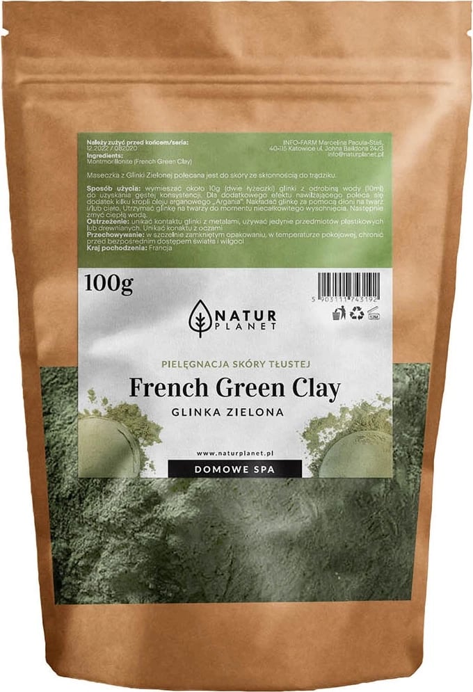 Maskë balte për femra Natur Planet Glinka Green 100g