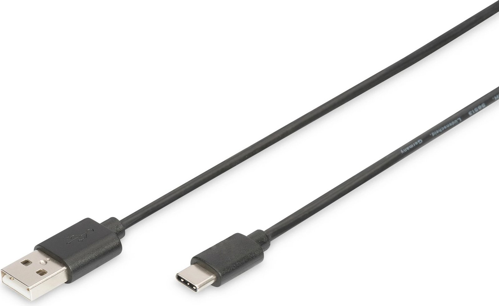 Kabëll USB Digitus Type-C në USB-A, 1.8m, USB 2.0, i zi