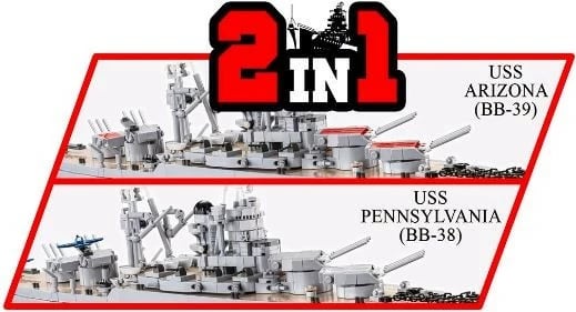 Set blloqesh Cobi Klocki Pennsylvania-Class Battleship Executive Edition, 2088 pjesë, 2-në-1