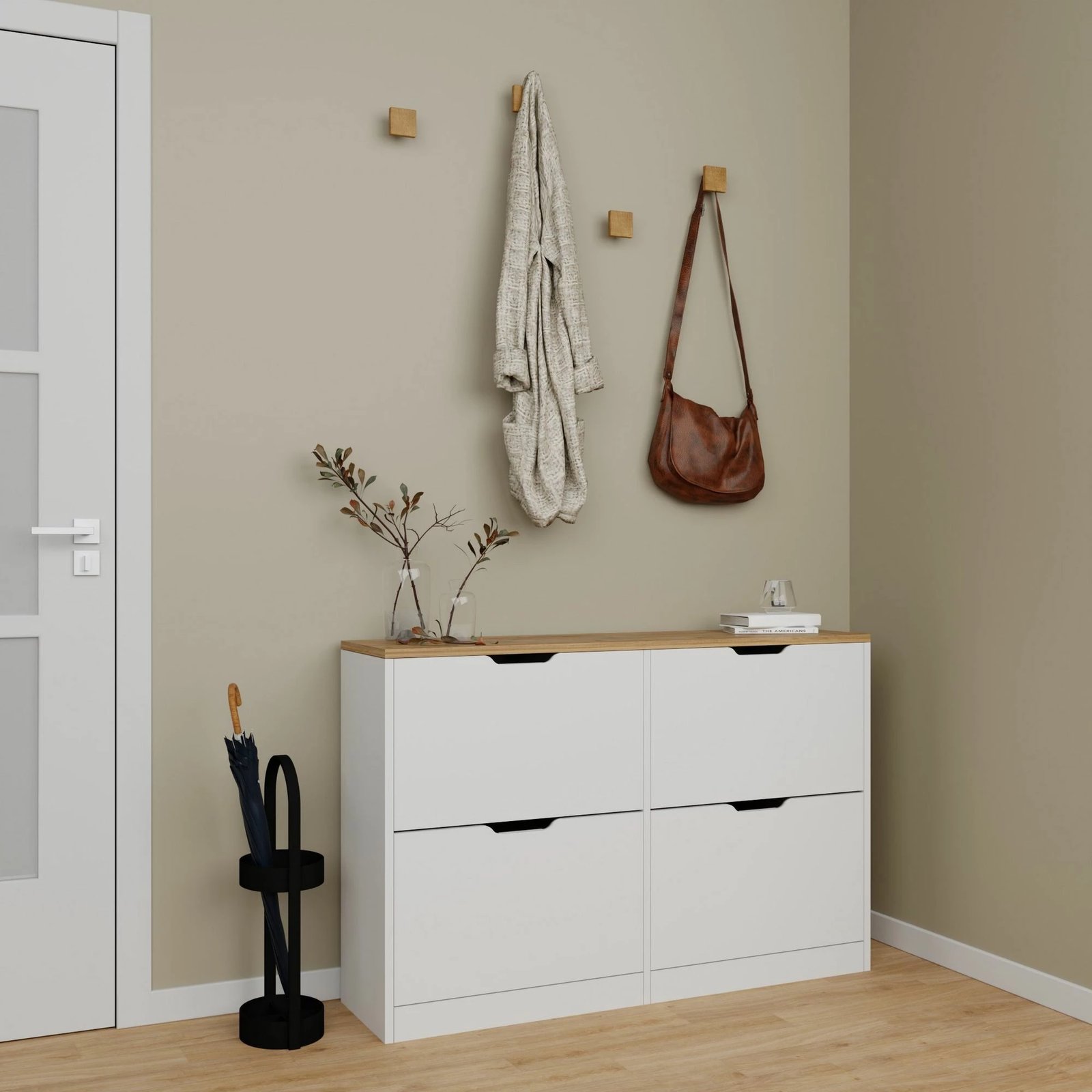 Dollap për këpucë Skye Decor, ngjyrë e bardhë mat, Duru - 1750