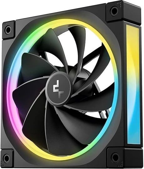 Set ventilatorë për kasë kompjuteri DeepCool FL12R-3 IN 1, 12 cm, 3 copë, zi