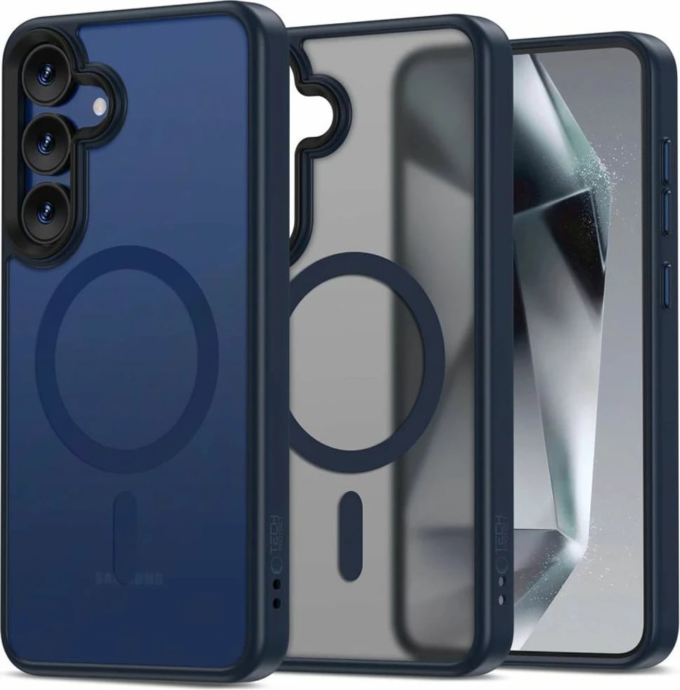 Mbështjellës Tech-Protect MagMat MagSafe për Samsung Galaxy S25, Transparent Blu