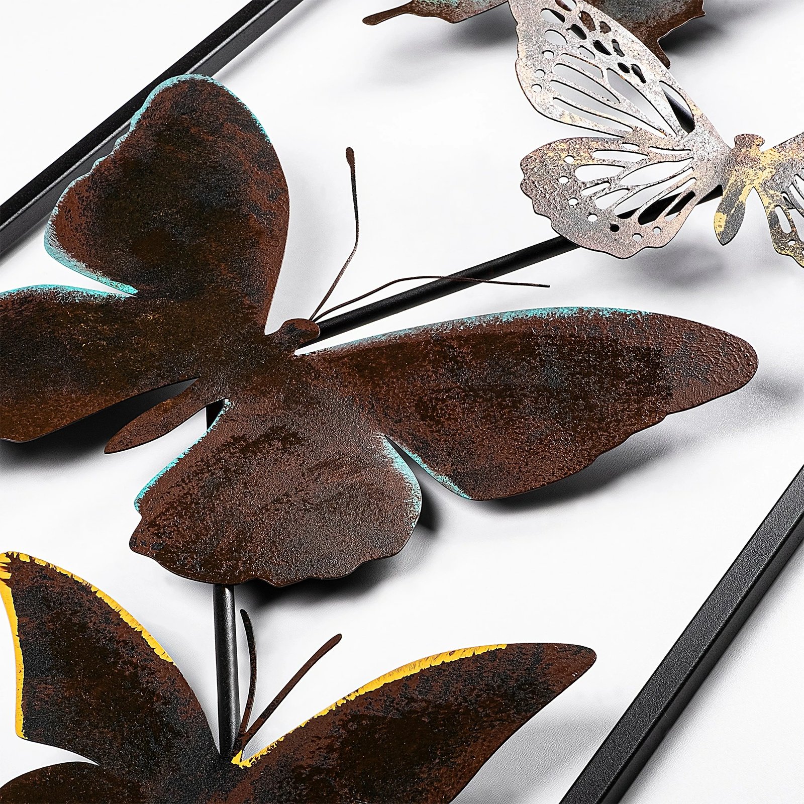 Aksesor dekorativ metalik për mur, Wallity Tavus 2, shumëngjyrësh, 32x90x4cm