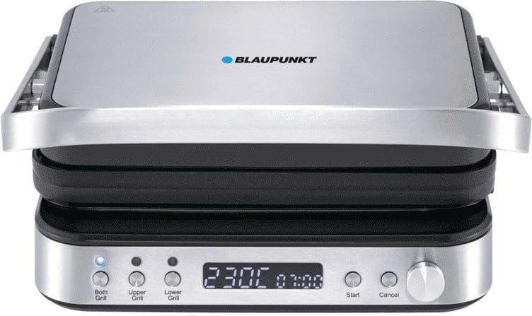 Grill elektrik Blaupunkt GRS901, 2000 W, pllaka dyanshme, gofra, inox/zi