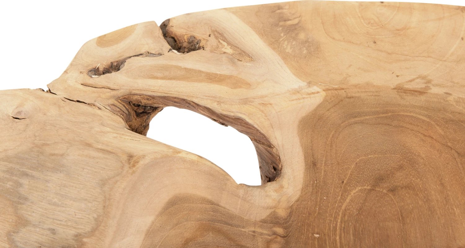 Enë dekorative për tavolinë, dru tik, YOKI, Φ58x12H cm