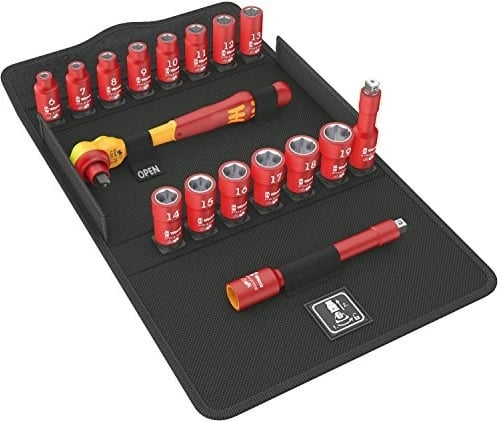 Set çelësa Wera 8100 SB VDE 1, 17 copë, zi/kuqe