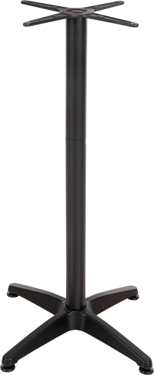 Bazë për tavolinë bar, alumini, ngjyrë e zezë, 4-këmbëshe, 44x44 cm