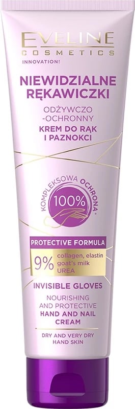 Krem për duar dhe thonj për femra Eveline Cosmetics Invisible Gloves Nourishing and Protective Hand Cream, 75ml