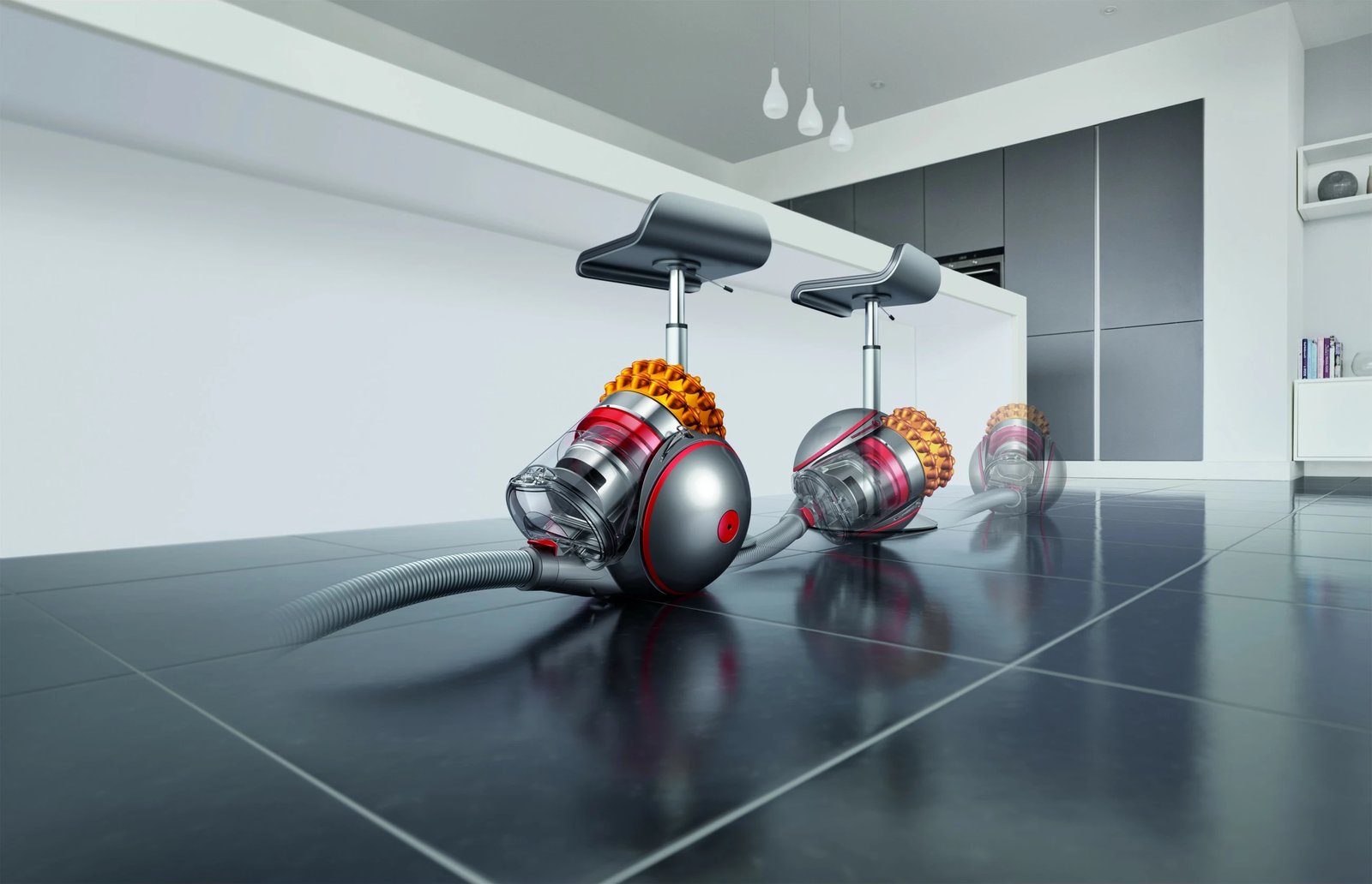 Fshesë me korrent Dyson Cinetic Big Ball Multi Floor 2, 700W, pa qese, gri/verdhe