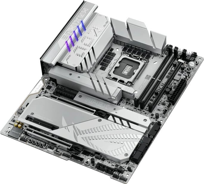 Pllakë amë, Asus ROG Maximus Z890 Apex, LGA1851, Intel Z890, ATX, 2x DDR5, PCIe 5.0 x16, Thunderbolt 4, Wi‑Fi 7, argjendtë gri