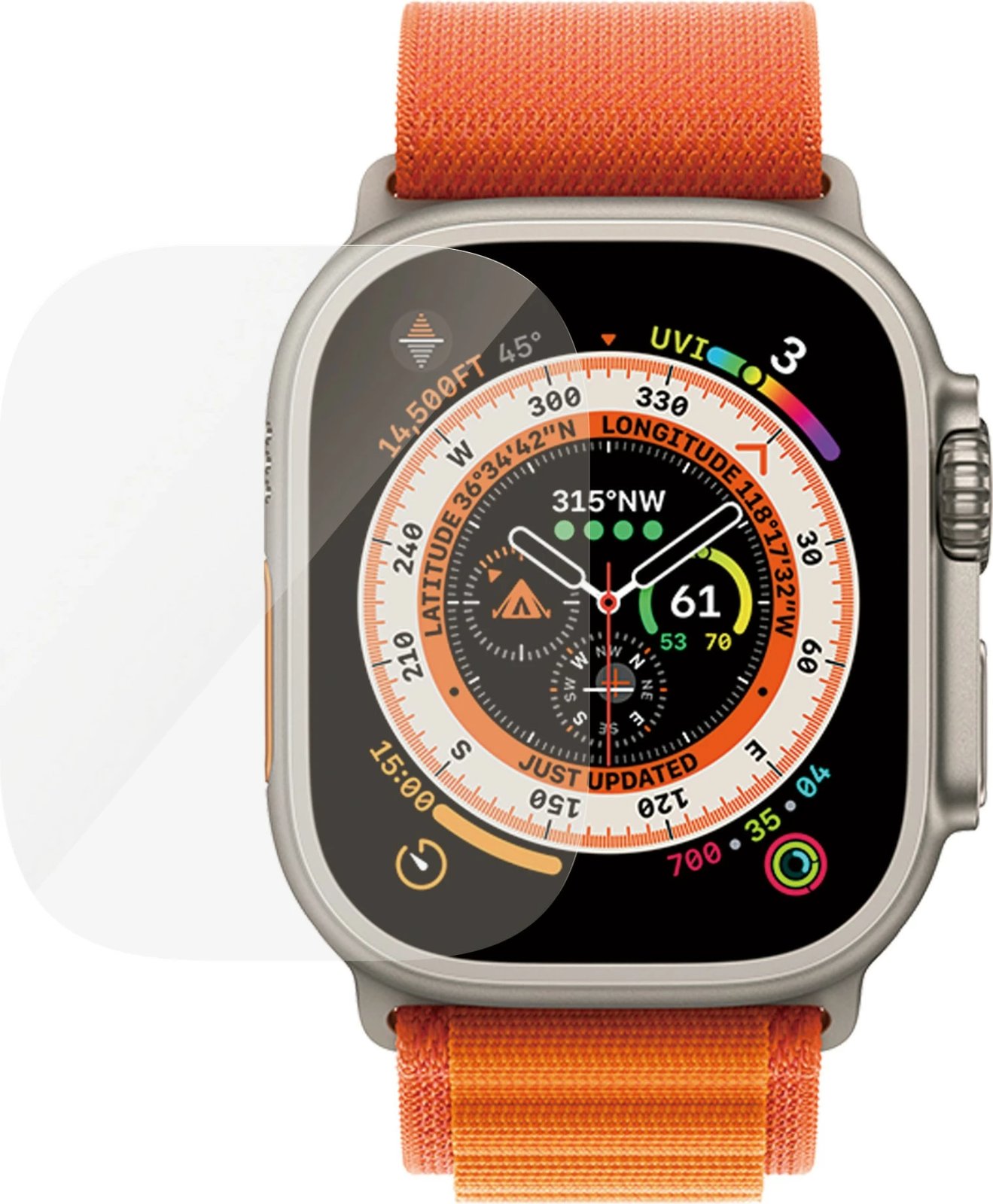 Mbrojtës ekrani PanzerGlass për Apple Watch Ultra 49mm, transparent