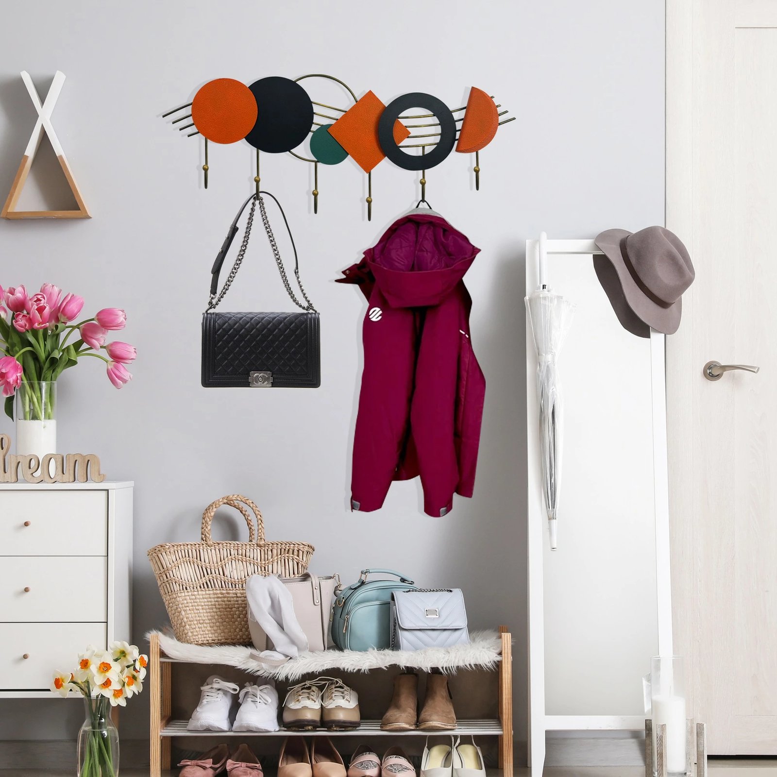 Varëse muri prej metali, shumëngjyrëshe, Wallity Mualla, 59x24cm