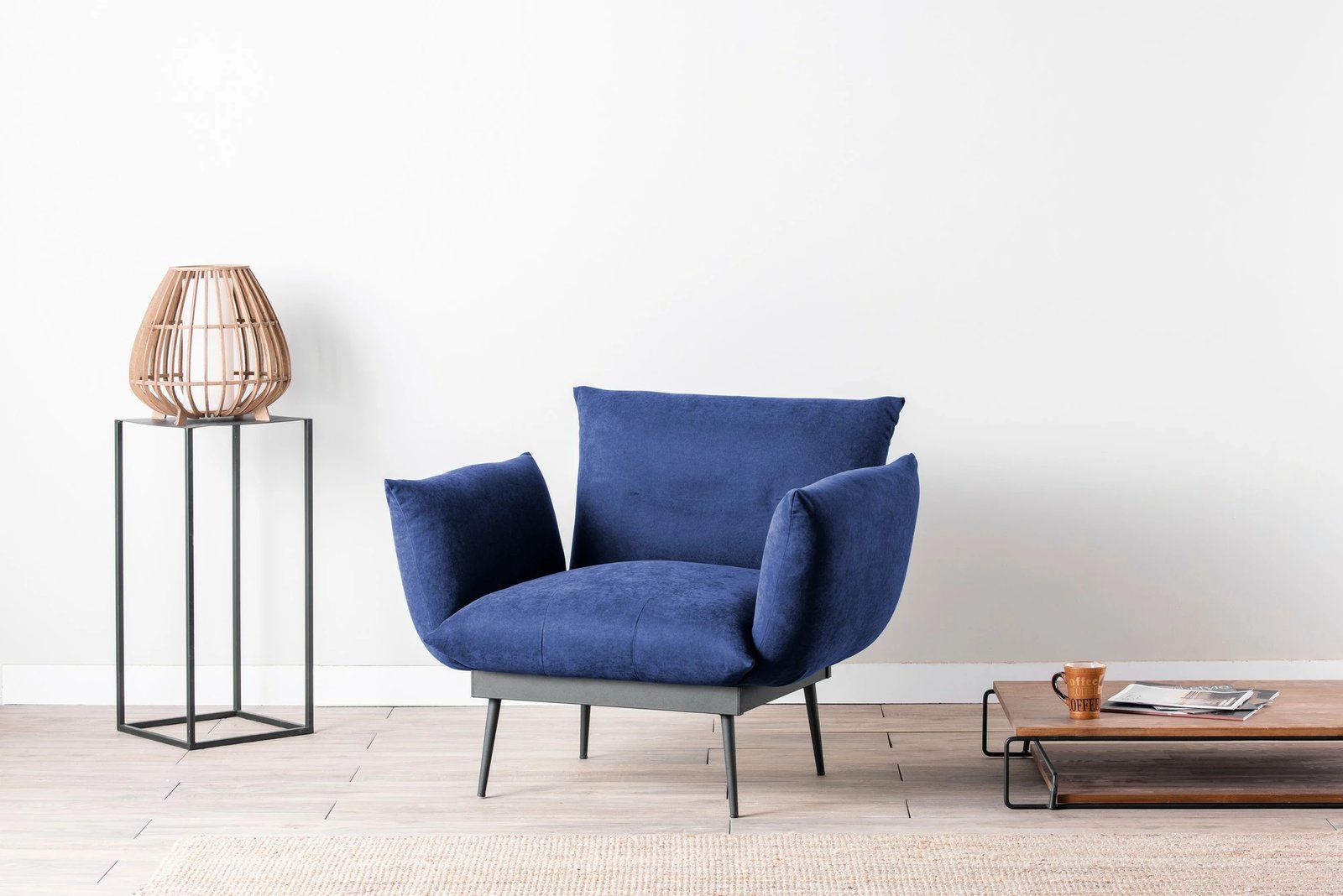 Karrige wing Jax Solo, ngjyrë blu e errët, Atelier del Sofa