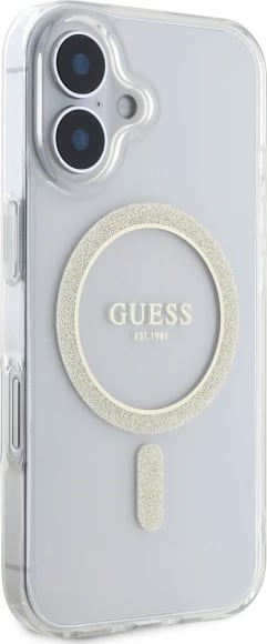 Mbështjellës Guess GUHMP16MHFGERET për iPhone 16 Plus 6.7", transparent, Glitter Circle MagSafe Mbështjellës Guess GUHMP16MHFGERET për iPhone 16 Plus 6.7", transparent, Glitter Circle MagSafe