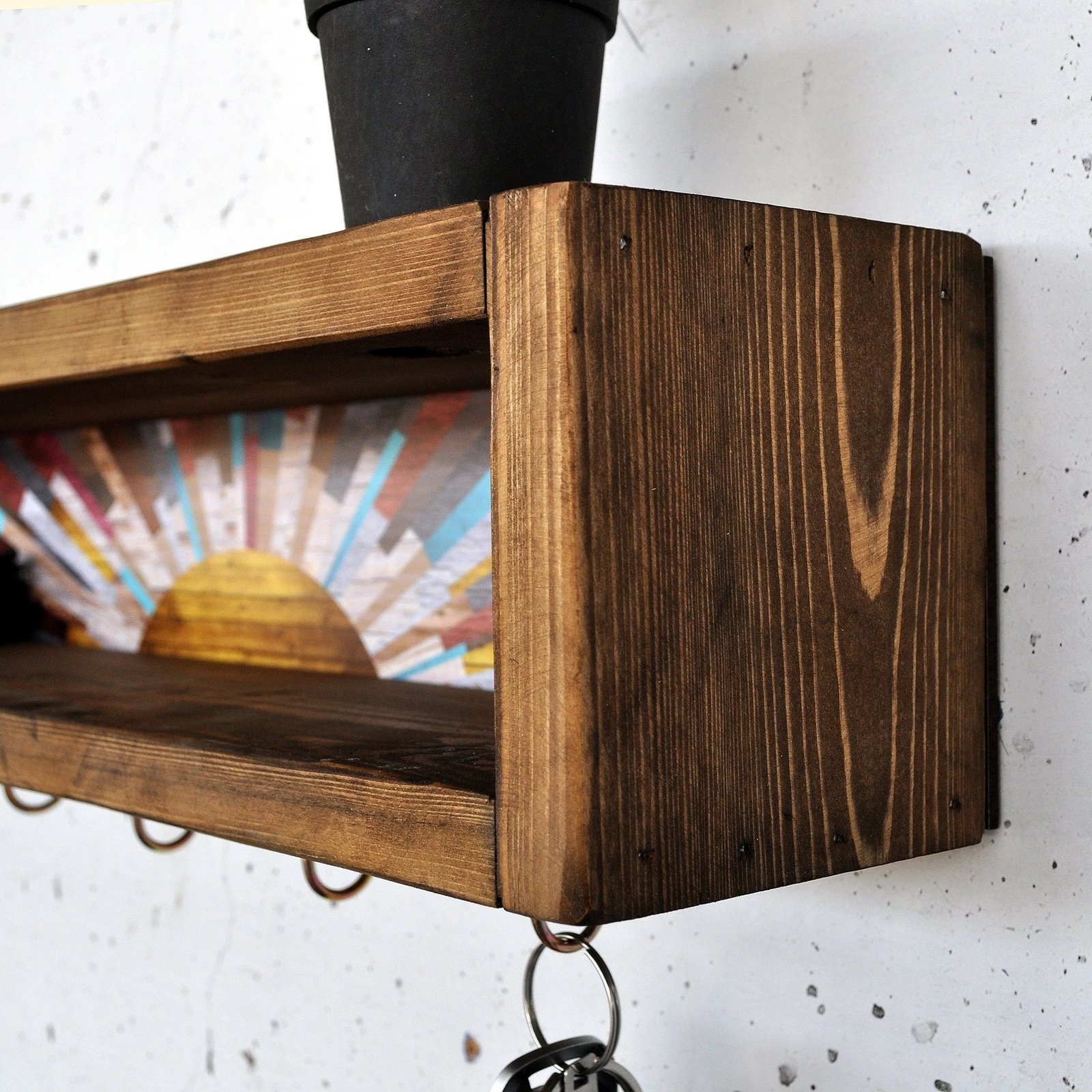 Raf dekorativ prej druri për mur, Skye Decor, Raf293