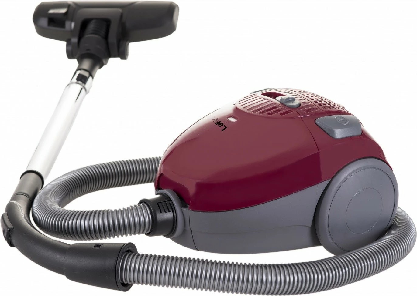 Fshesë me korent me qese, Lafe, OWJ001, 800 W, mbështjellje automatike kablli, tregues mbushjeje qese, tub teleskopik i palosshëm, gri e kuqe, me aksesorë