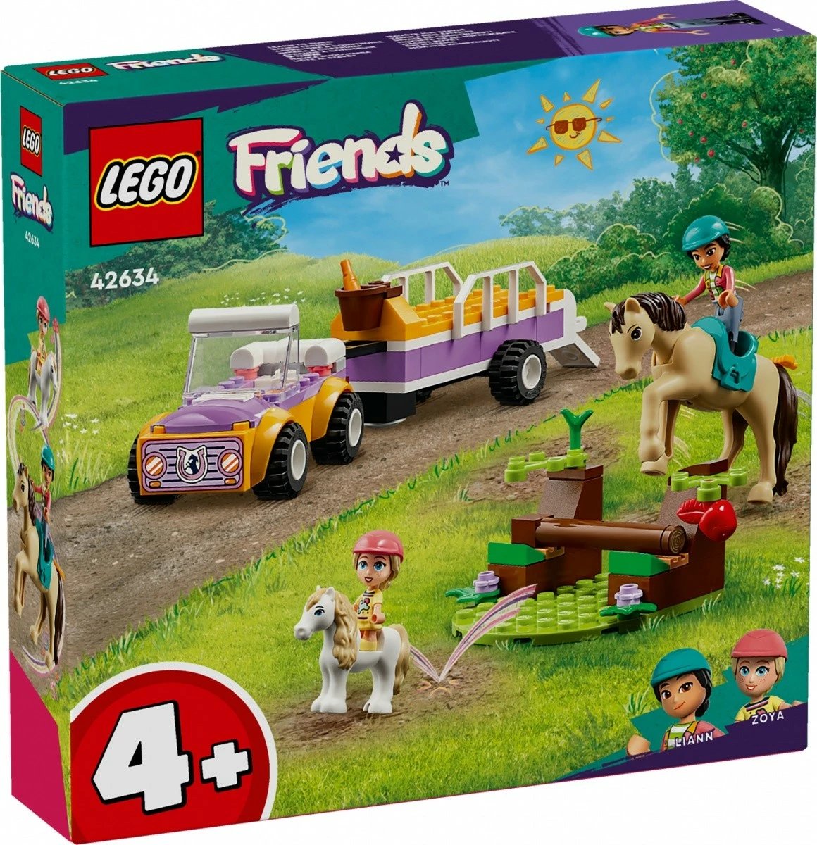 Set ndërtimi LEGO Friends 42634, makinë me rimorkio, kalë dhe poni, 105 pjesë