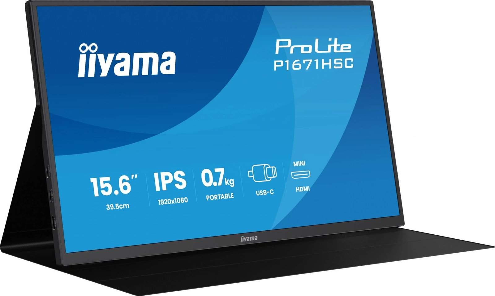 Monitor iiyama ProLite P1671HSC-B1, 15.6 inch, IPS, Full HD, USB-C, mini HDMI