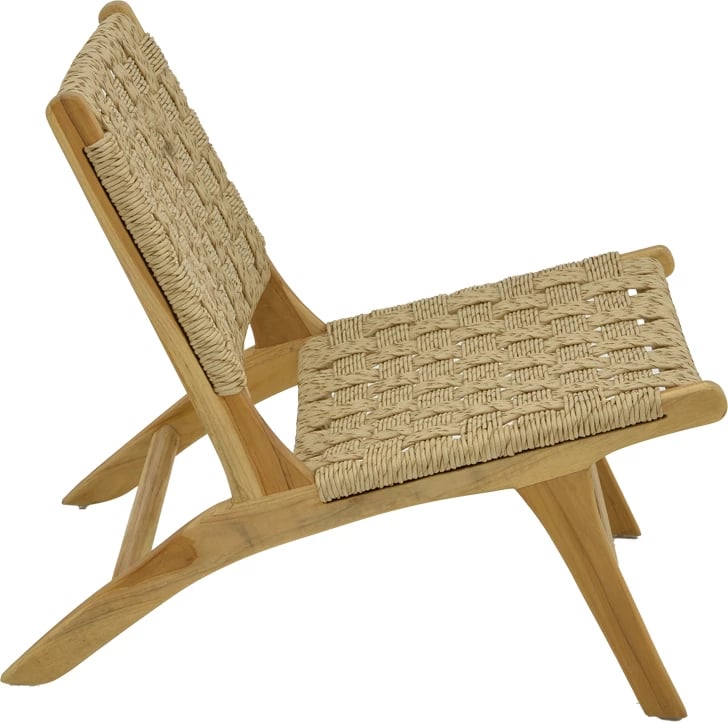 Karrige Foldere, dru teak natyral, litar sintetik, 65x78x68cm