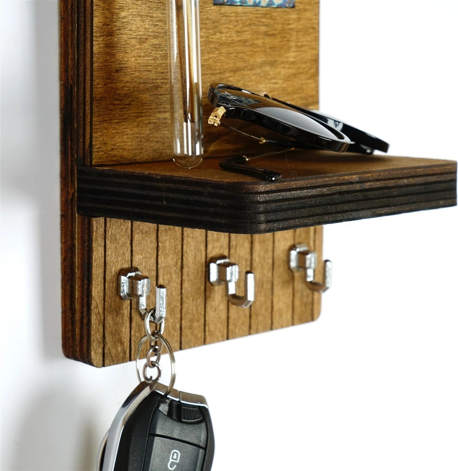 Mbajtës çelësash për mur Wallity, LAZ160, ngjyrë arre