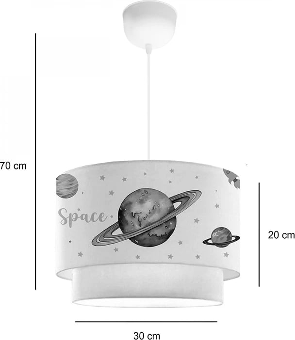 Llambë tavani për fëmijë Saturn shumëngjyrëshe e bardhë D30x20cm