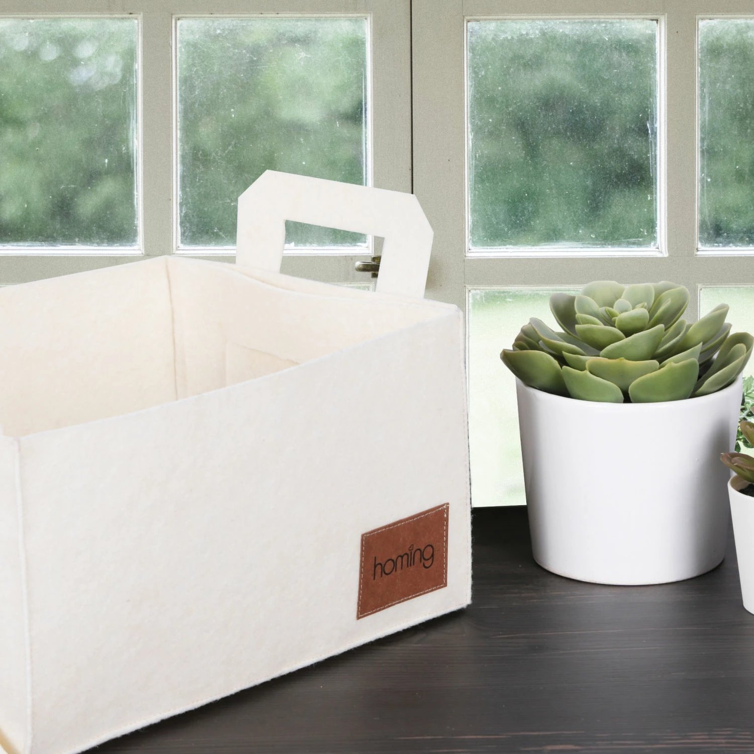Organizues tavoline prej ndjesi, krem, Aberto Design, HMY-6266, 30x20x15cm