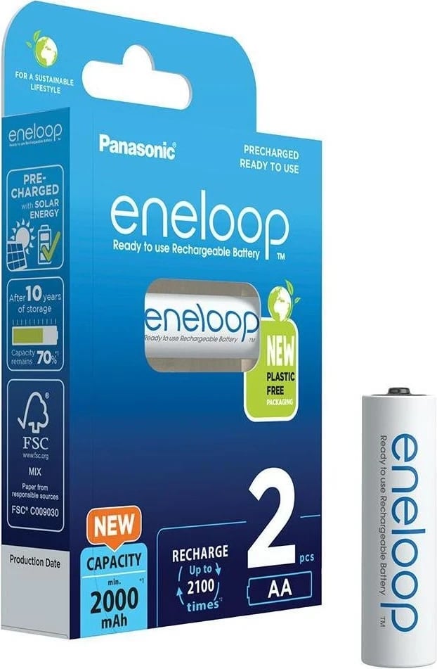 Bateri Panasonic Eneloop, AAA (LR06), 2000mAh, 2 copë