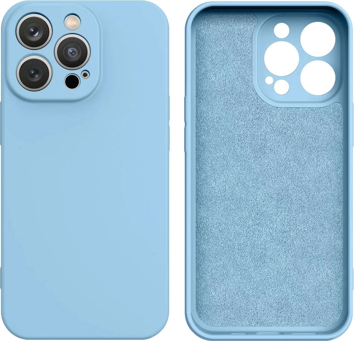 Mbështjellës silikoni Hurtel për iPhone 14 Plus, i kaltër i çelët