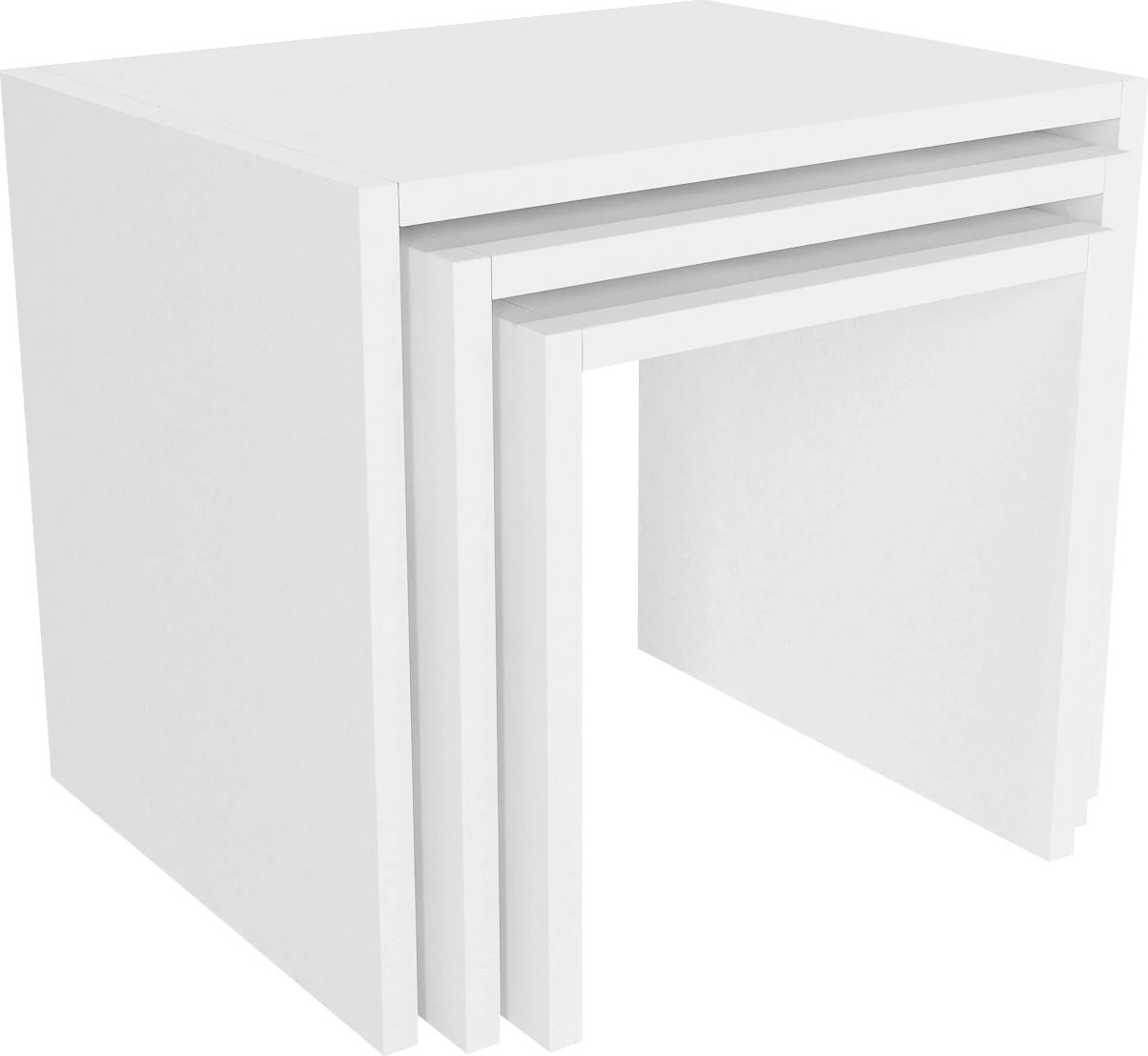 Set tavolinash të mbivendosura (3 copë), Skye Decor, Zariel, e bardhë