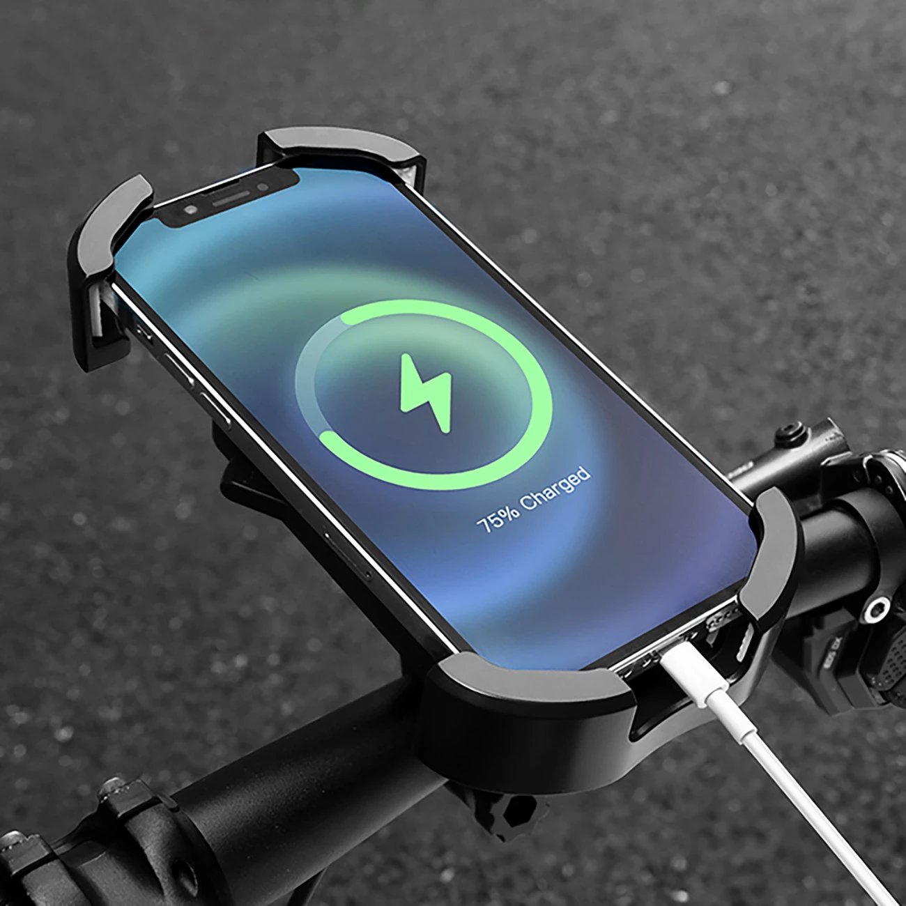 Mbajtës telefoni për motoçikletë Rockbros 25210032005, për pasqyrë, i zi