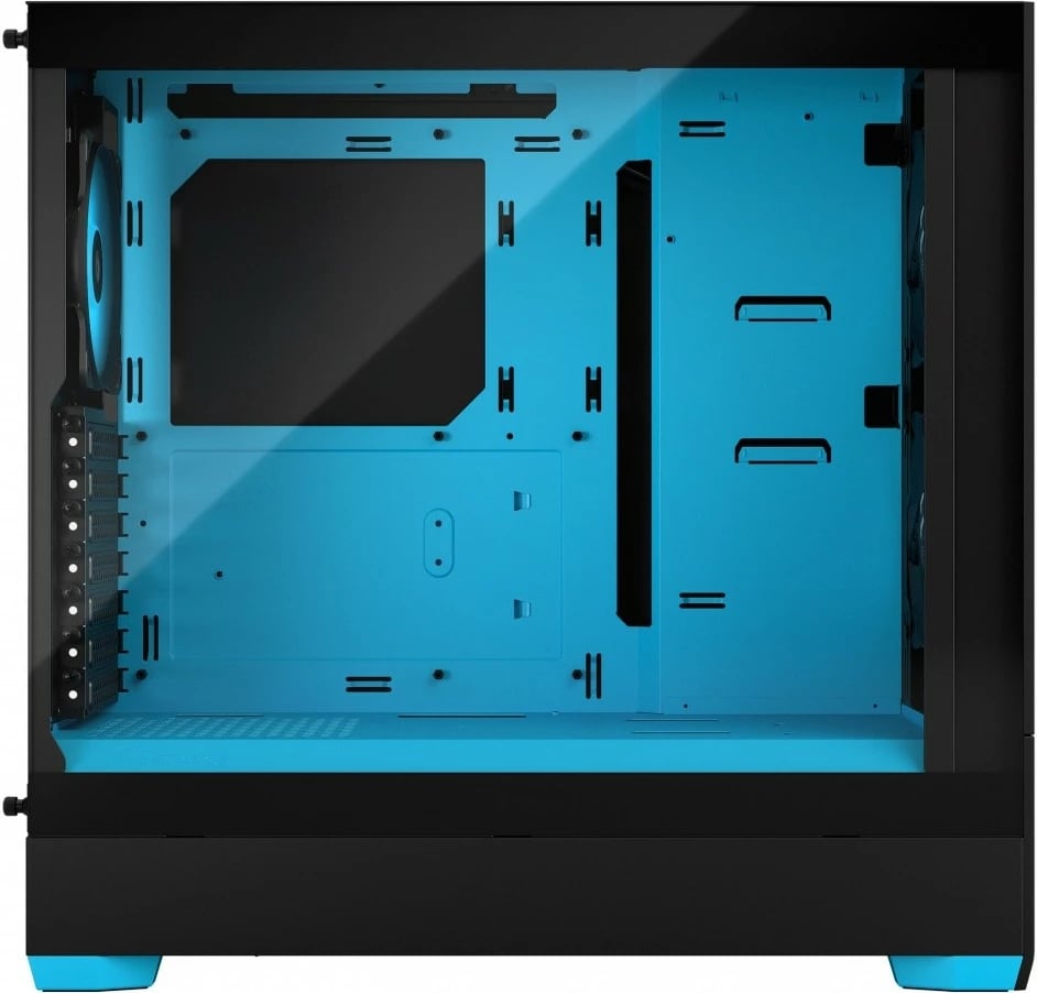 Kasë Fractal Design Pop Air TG Clear Tint RGB Cyan Core, Midi Tower, ATX, Micro ATX, Mini ITX, e zezë/cyan