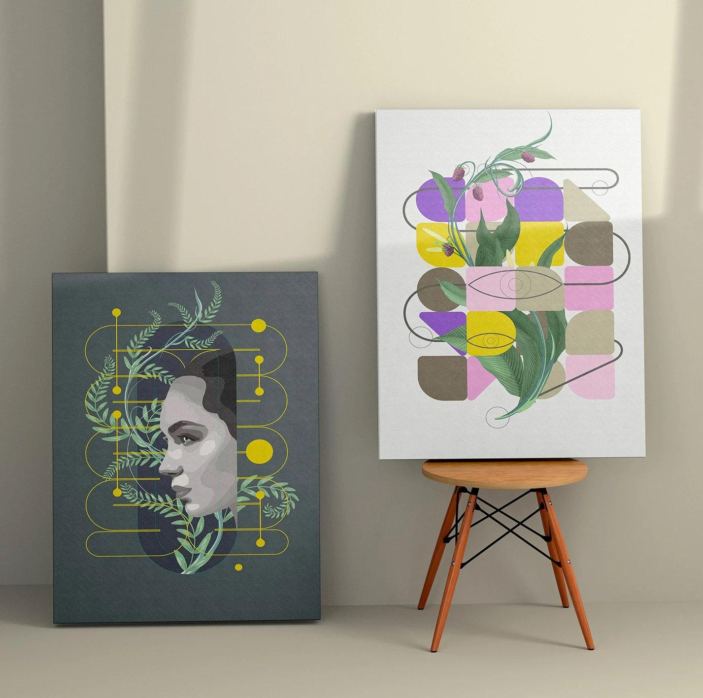 Pikturë dekorative në kanavacë (2 copë), Wallity, 2KNV4290, 50x70cm