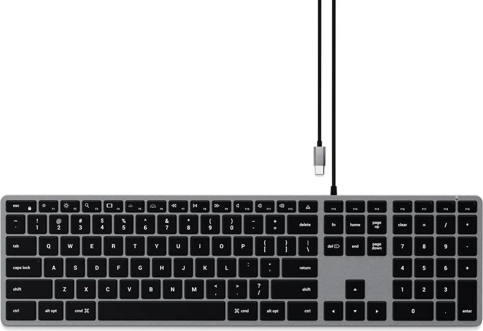 Tastierë Satechi Slim W3, Universal, USB Type-C, QWERTY, Anglisht, Alumini, E zezë