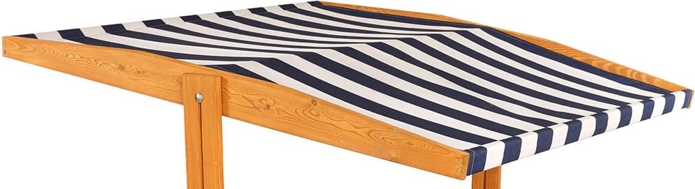 Tendë për kutinë me rërë, BABY MIX, 120x120 cm, me konstruksion druri, blu e bardhë