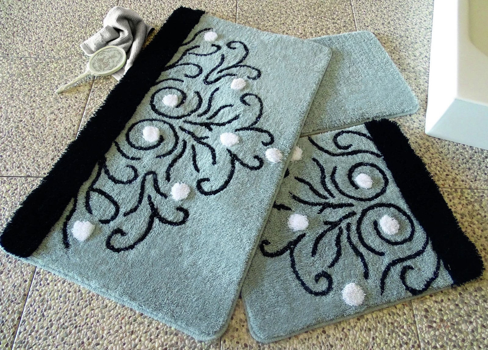 Set tapetash për banjo (3 copë), Mijolnir, Yekta, ngjyrë gri