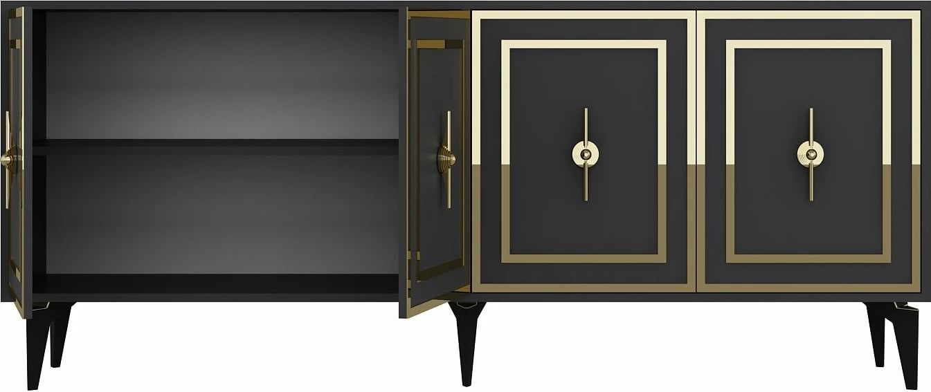 Konsolë Skye Decor, ngjyrë antracit dhe ari