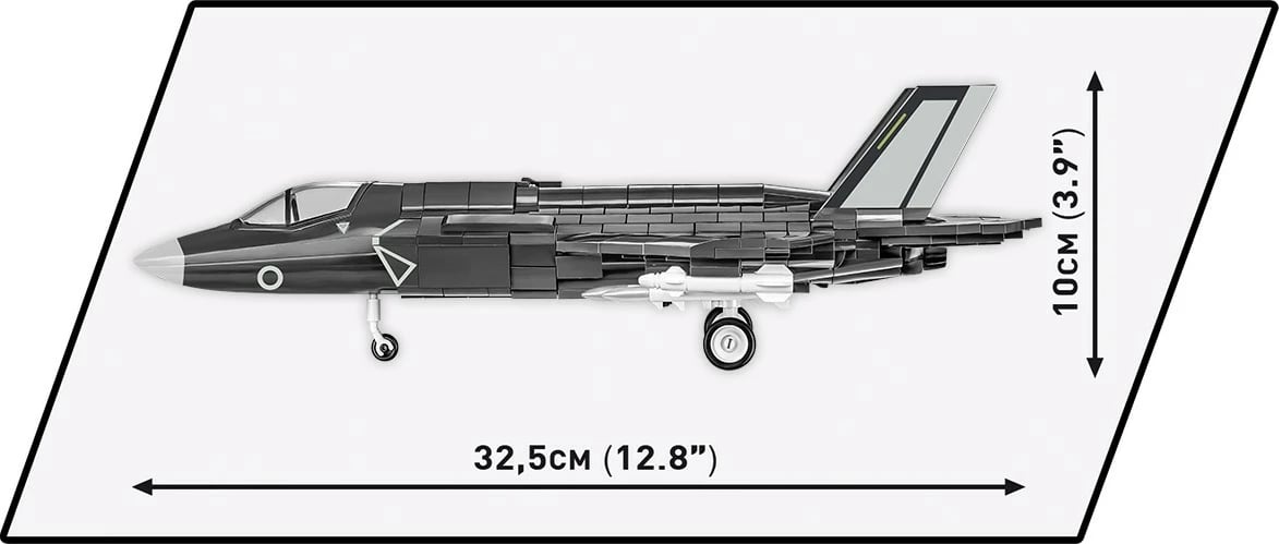 Set ndërtimi Cobi Klocki Armed Forces F-35B Lightning II, 594 copa, me figurë piloti, Gri
