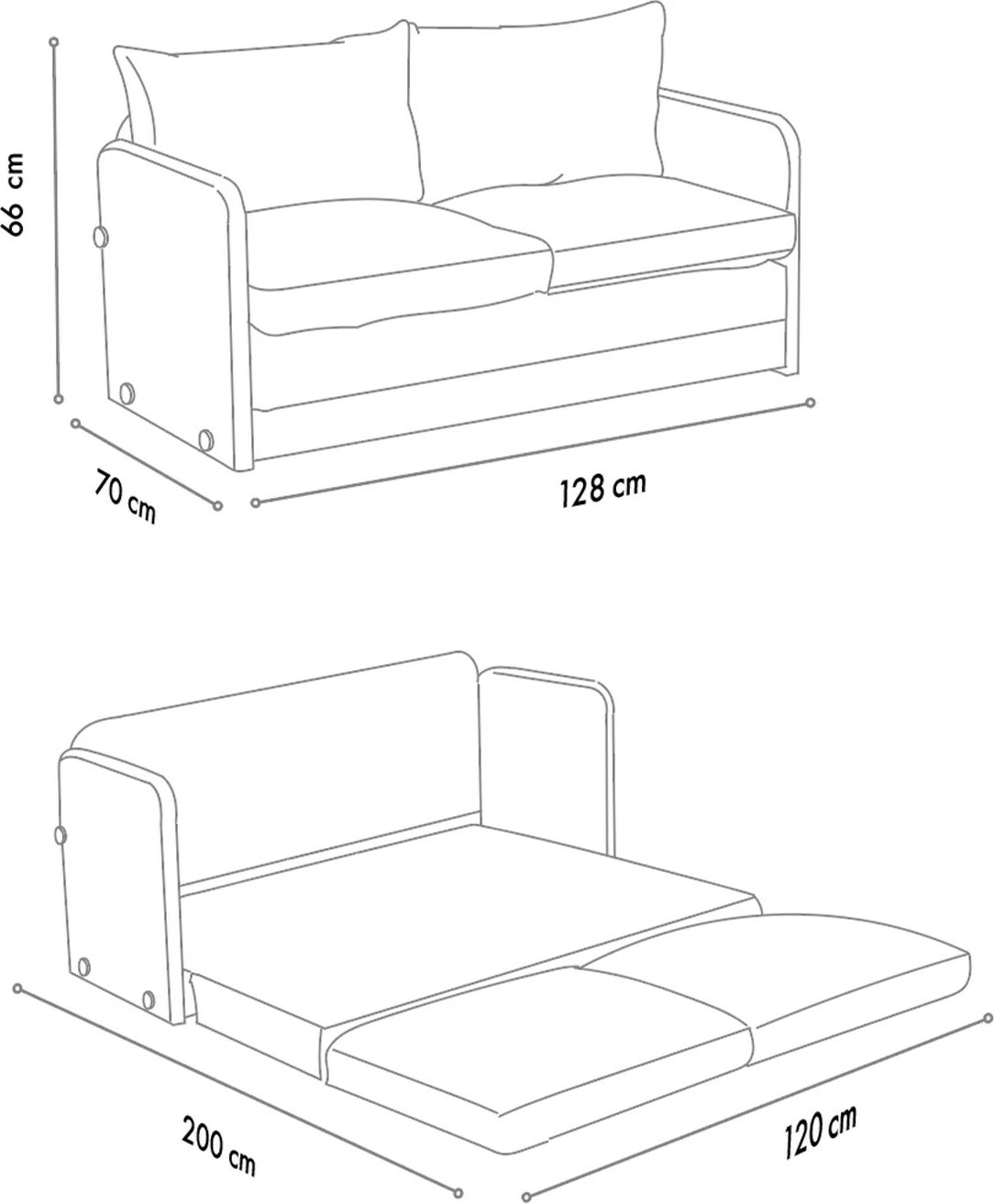 Divan-krevat dy ulëshe, ngjyrë krem, Saga, Atelier del Sofa