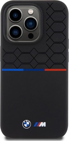Mbështjellës BMW M Silicone Pattern MagSafe për iPhone 15 Pro, i zi